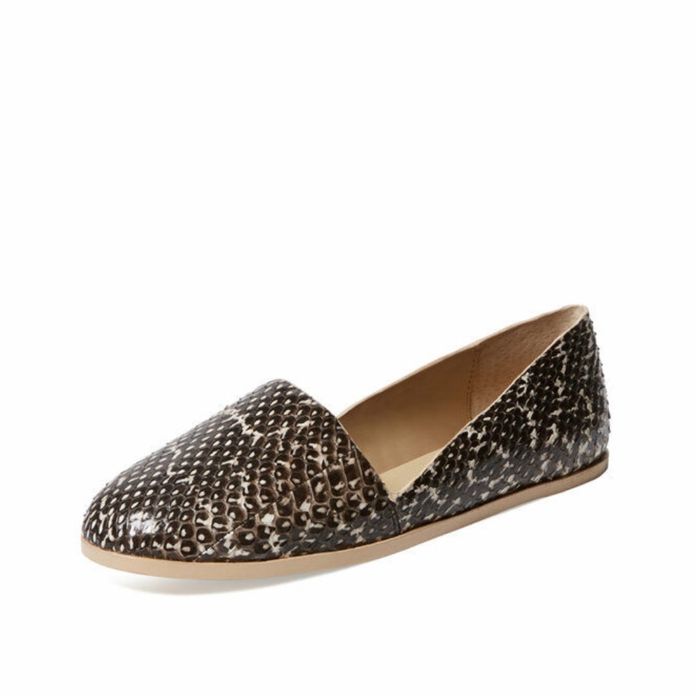 Saint & Libertine Fiji Black/White Snake Flat Smoking Slipper Ballet Loafer sz 7